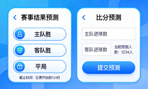 球迷社区赛事竞猜活动界面示意图 - 投票与预测面板